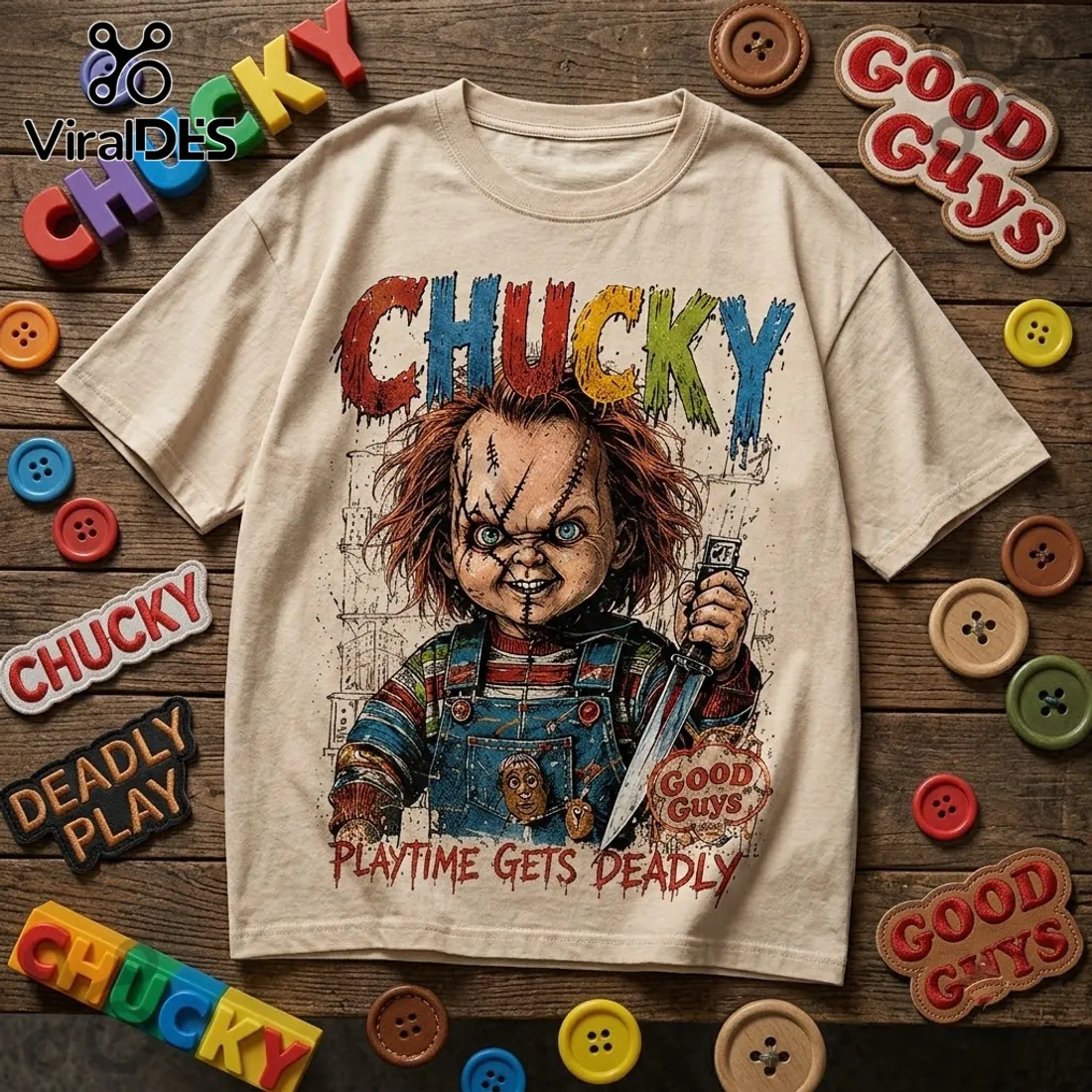 Chucky Good Guys Gone Bad Cream Shirt Chucky Good Guys Gone Bad Cream Shirt