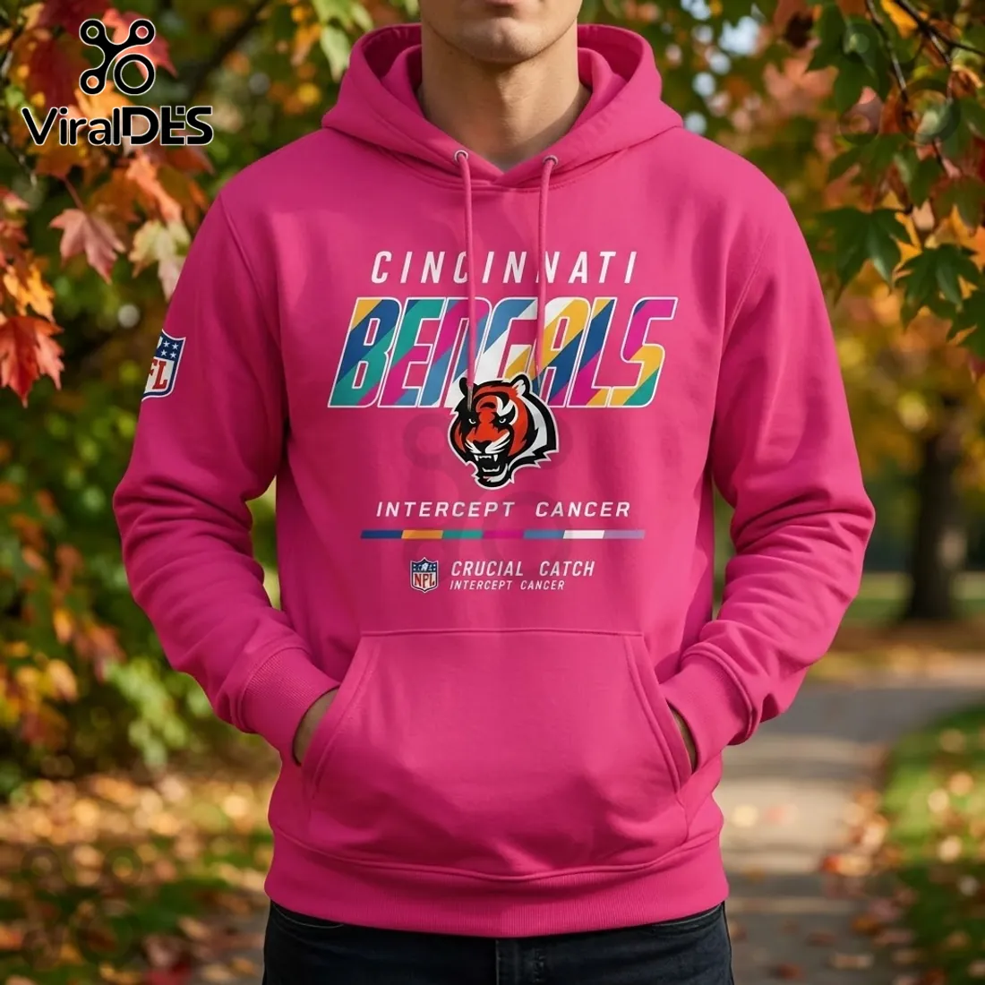 Cincinnati Bengals NFL Crucial Catch Pink Pullover Hoodie Cincinnati Bengals NFL Crucial Catch Pink Pullover Hoodie