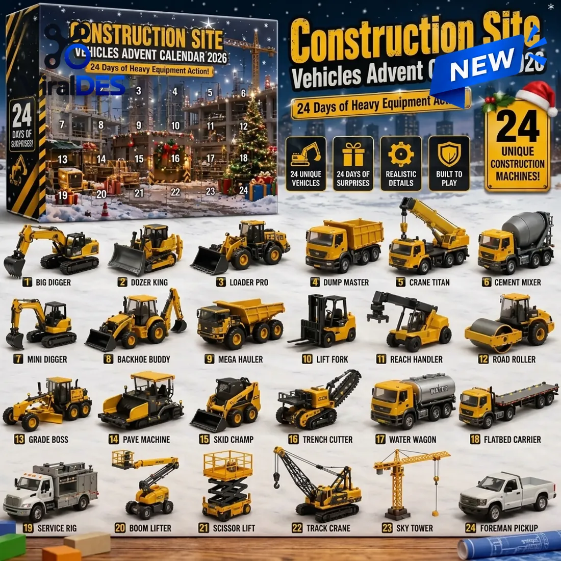 Construction Site Vehicles Advent Calendar 2026 Construction Site Vehicles Advent Calendar 2026