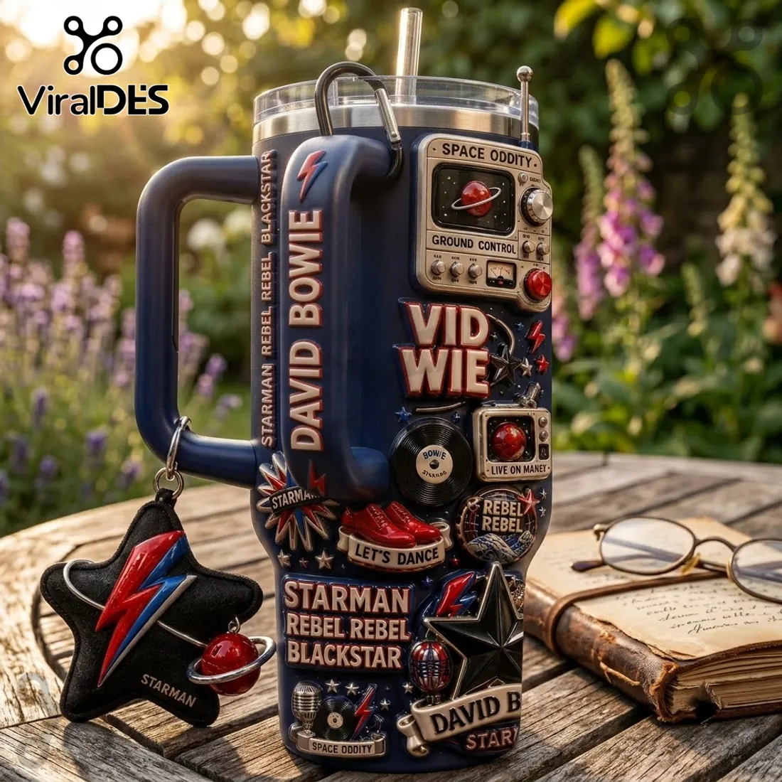 David Bowie Space Oddity 40oz Tumbler with Handle David Bowie Space Oddity 40oz Tumbler with Handle