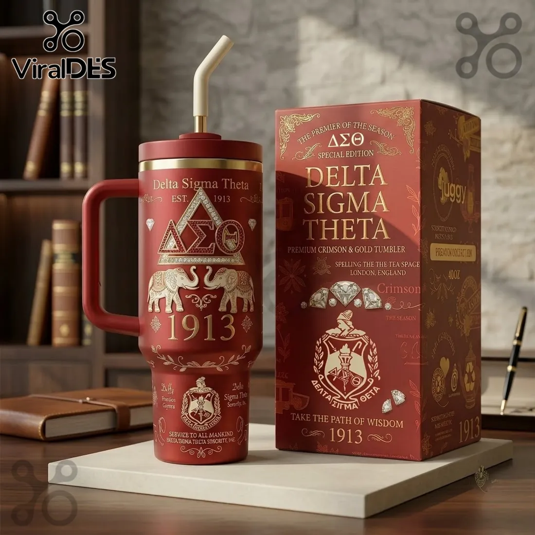 Delta Sigma Theta 40oz Crimson Gold Tumbler Delta Sigma Theta 40oz Crimson Gold Tumbler