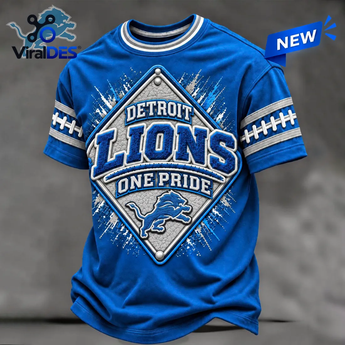 Detroit Lions Logo One Pride Royal Blue T-Shirt Detroit Lions Logo One Pride Royal Blue T-Shirt
