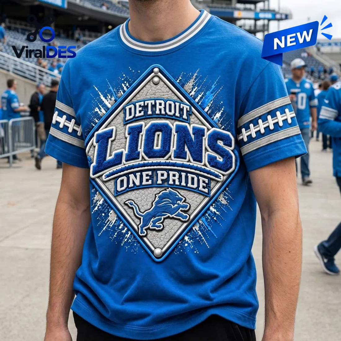 Detroit Lions Logo One Pride Royal Blue T-Shirt Detroit Lions Logo One Pride Royal Blue T-Shirt