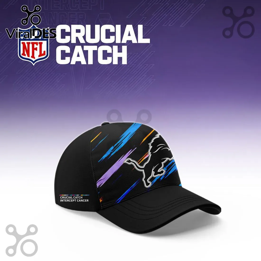 Detroit Lions NFL Crucial Catch Black Hat Detroit Lions NFL Crucial Catch Black Hat