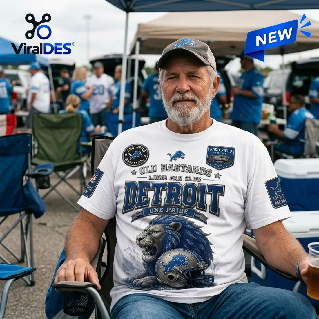 Detroit Lions Old Bastards Mascot T-Shirt Detroit Lions Old Bastards Mascot T-Shirt