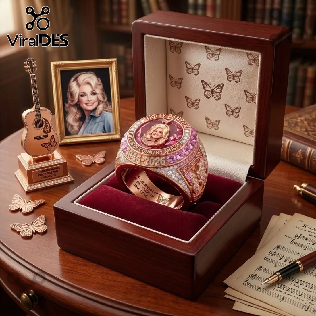 Dolly Parton 1946-2026 Rose Gold Tribute Ring Dolly Parton 1946-2026 Rose Gold Tribute Ring
