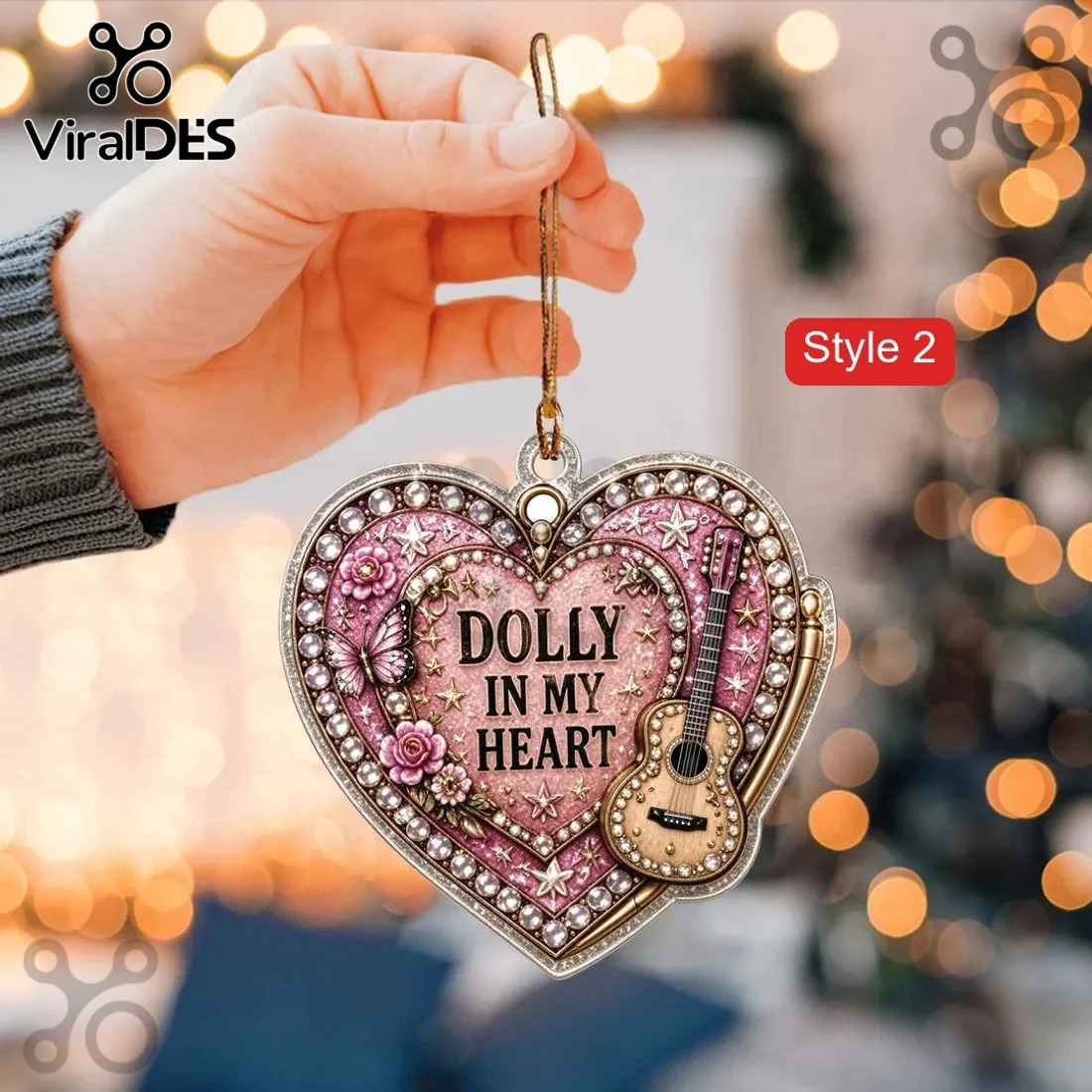 Dolly Parton Pink Rhinestone Acrylic Ornament Set Dolly Parton Pink Rhinestone Acrylic Ornament Set