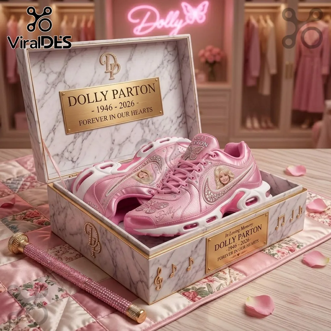 Dolly Parton Pink Rhinestone Air Max Plus Sport Shoes Dolly Parton Pink Rhinestone Air Max Plus Sport Shoes
