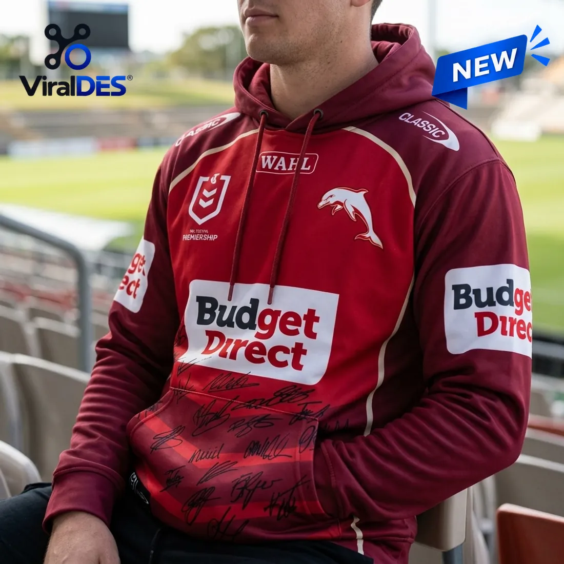 Dolphins NRL 2026 Red Signed Edition Hoodie Dolphins NRL 2026 Red Signed Edition Hoodie