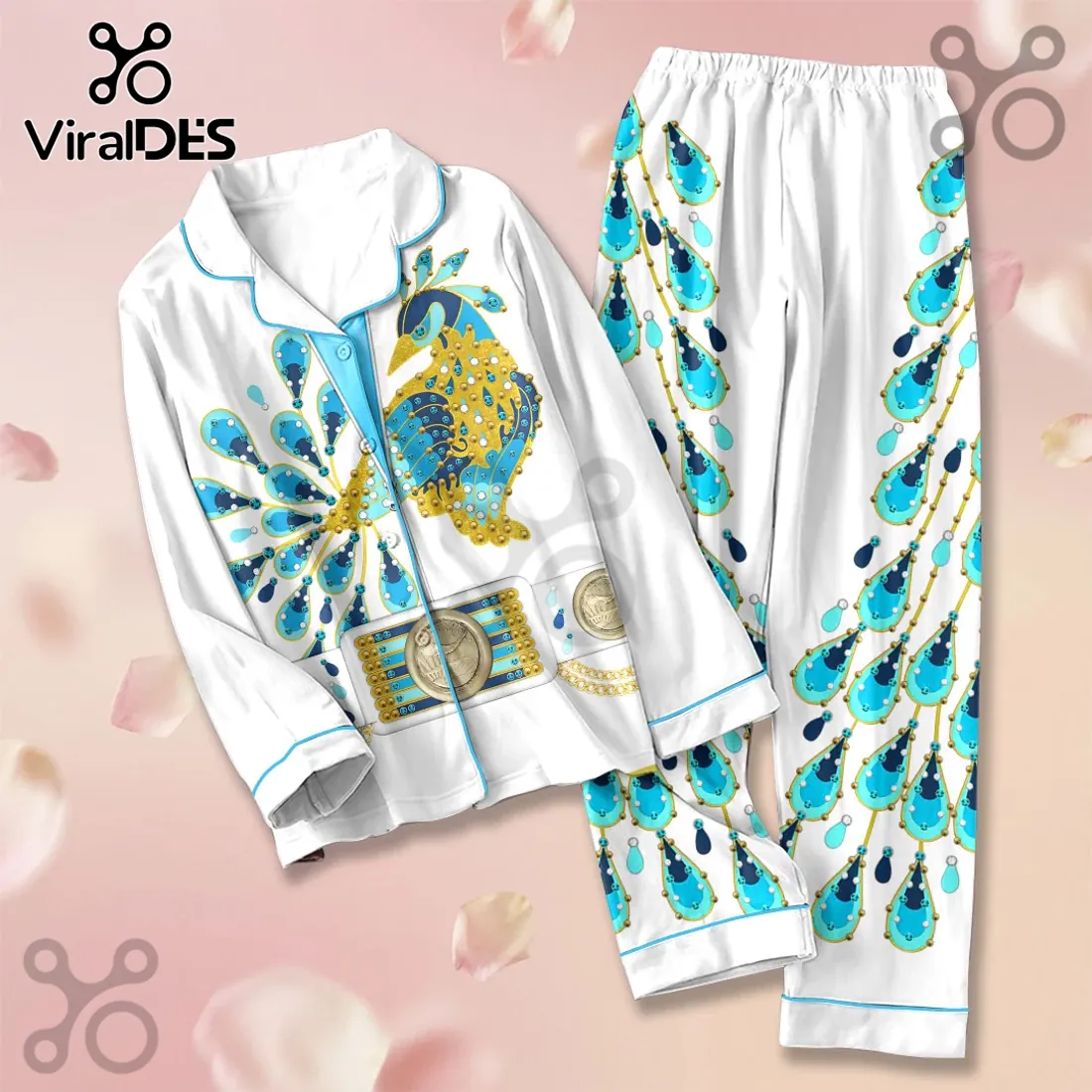 Elvis Presley Peacock Satin Pajama Set Elvis Presley Peacock Satin Pajama Set