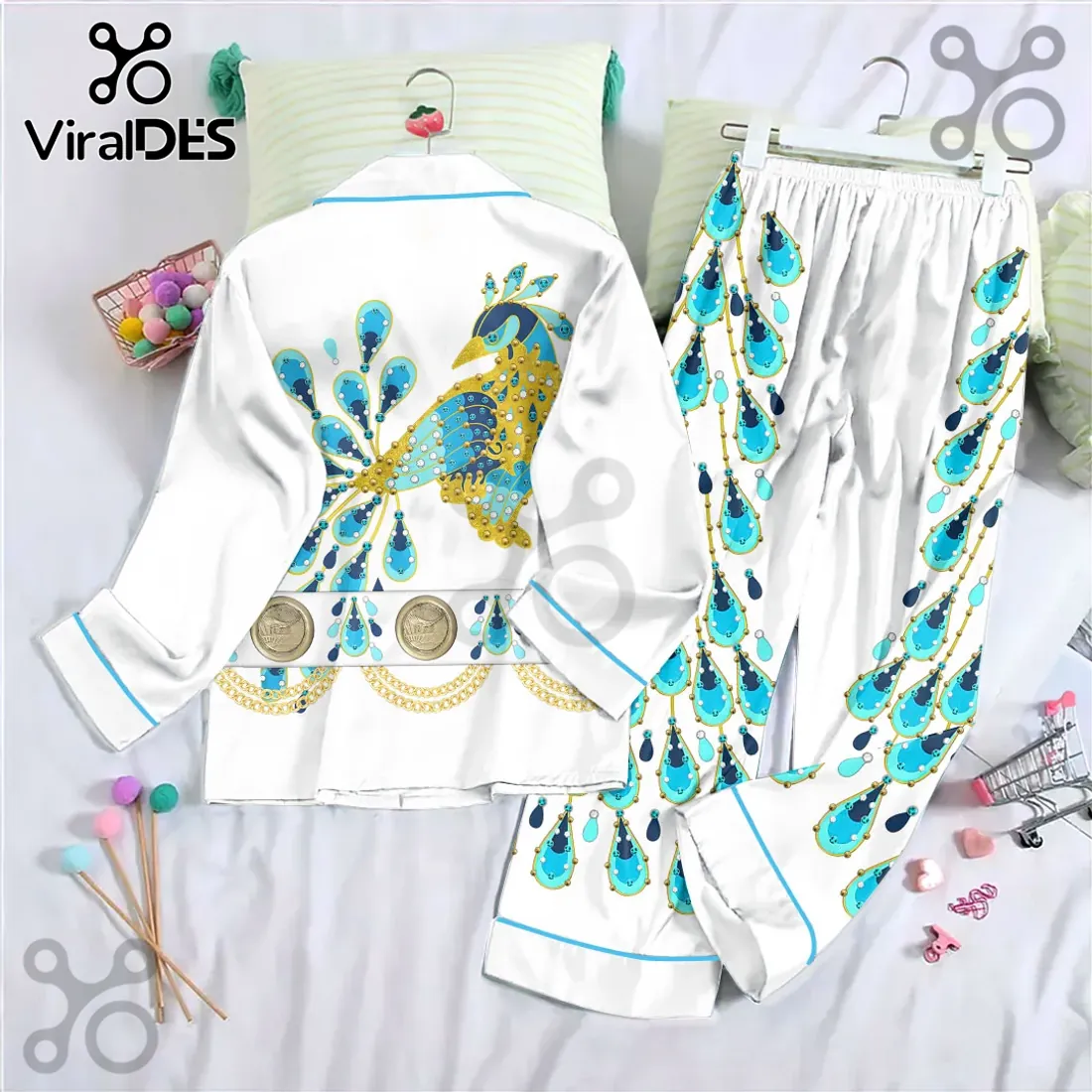 Elvis Presley Peacock Satin Pajama Set Elvis Presley Peacock Satin Pajama Set