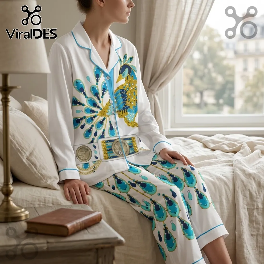Elvis Presley Peacock Satin Pajama Set Elvis Presley Peacock Satin Pajama Set