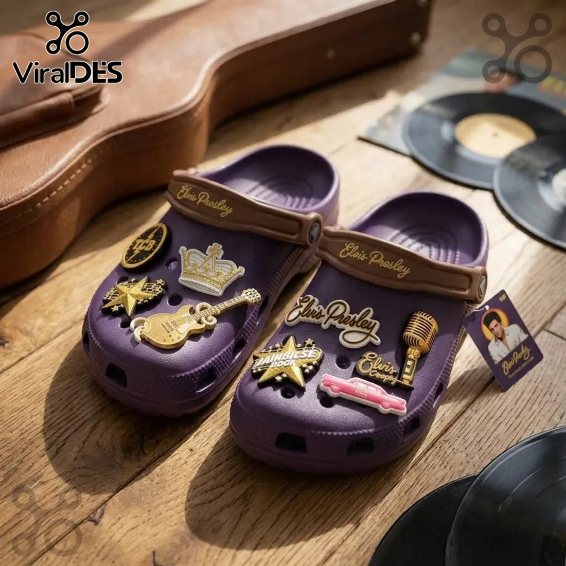 Elvis Presley Purple Crocband Clog With Charms Elvis Presley Purple Crocband Clog With Charms