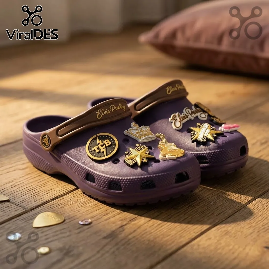 Elvis Presley Purple Crocband Clog With Charms Elvis Presley Purple Crocband Clog With Charms