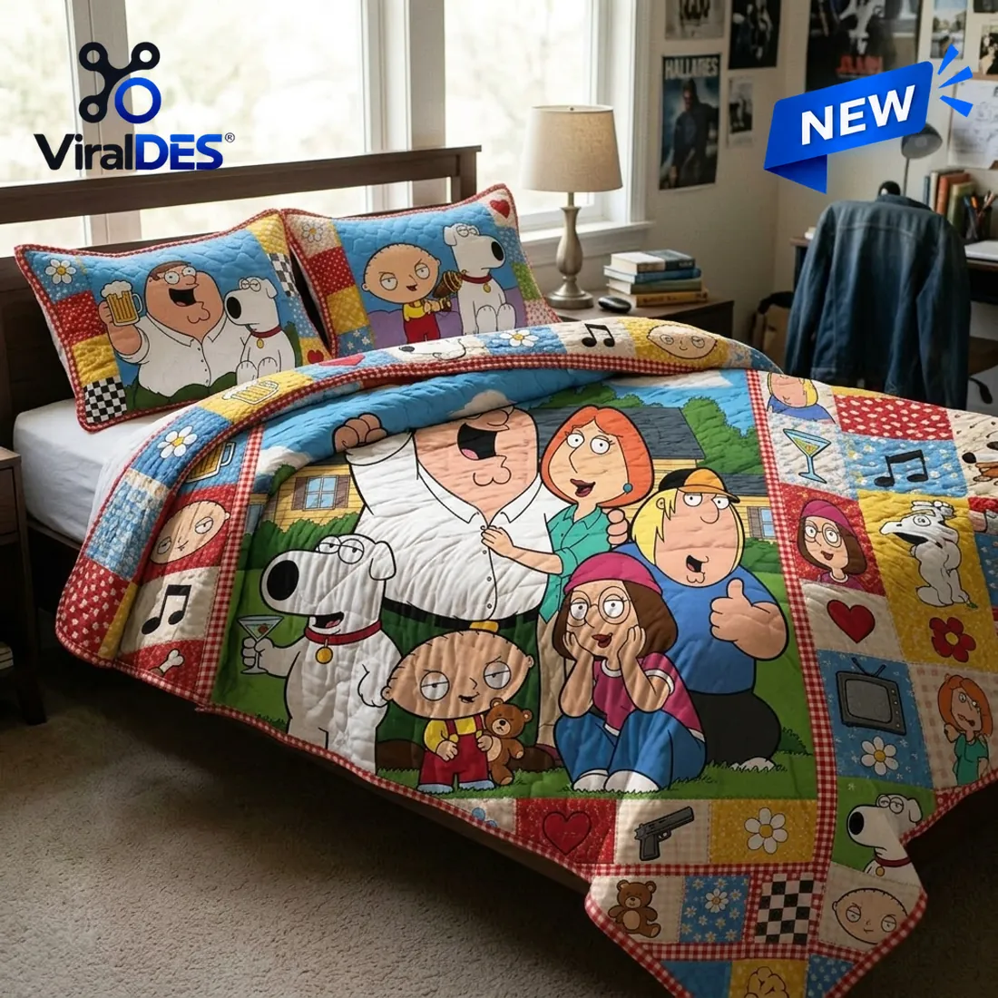 Family Guy Characters Quilted Bedding Set Family Guy Characters Quilted Bedding Set