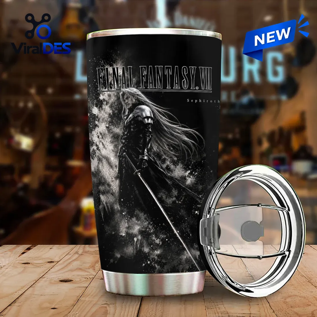 Final Fantasy VII Black Sephiroth Stanley Tumbler Final Fantasy VII Black Sephiroth Stanley Tumbler