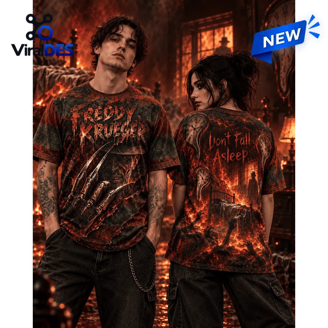 Freddy Krueger Fire Claw Shirt Freddy Krueger Fire Claw Shirt