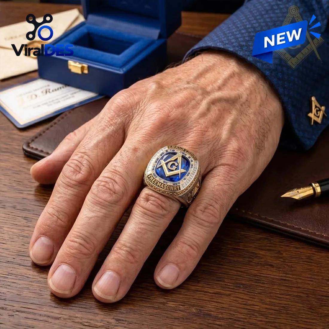 Freemason Square and Compasses Ring Freemason Square and Compasses Ring