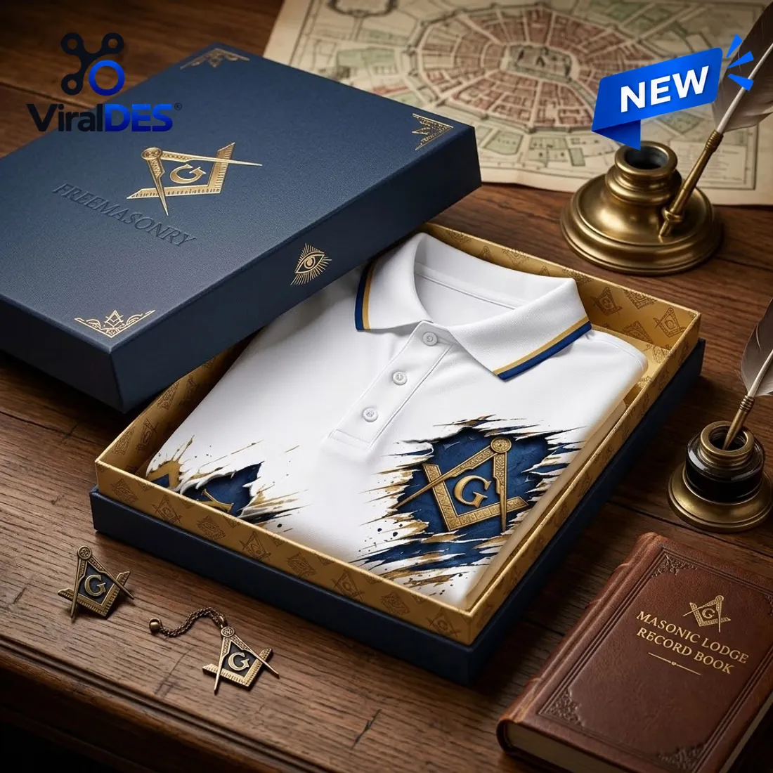Freemasonry Square and Compasses Polo Shirt Freemasonry Square and Compasses Polo Shirt