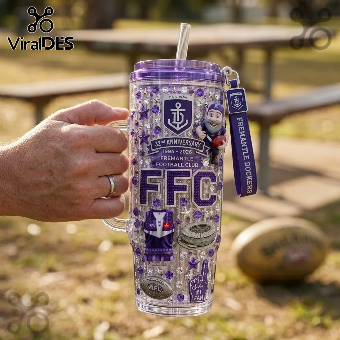Fremantle Dockers 32nd Anniversary 40oz Tumbler Fremantle Dockers 32nd Anniversary 40oz Tumbler