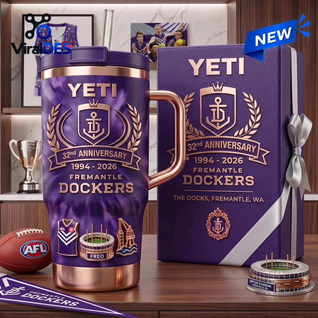 Fremantle Dockers 32nd Anniversary Stanley Tumbler Fremantle Dockers 32nd Anniversary Stanley Tumbler