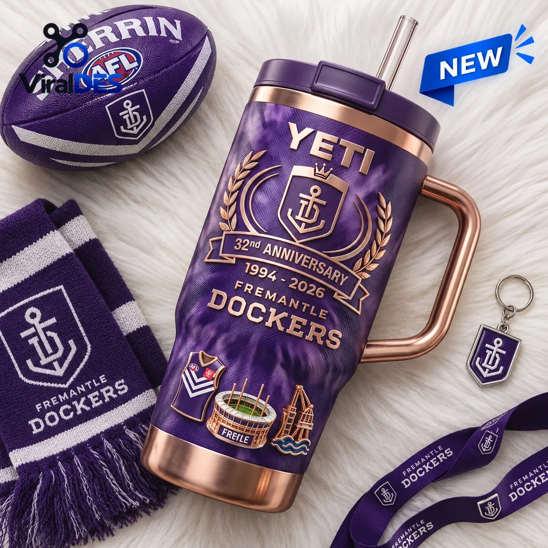 Fremantle Dockers 32nd Anniversary Stanley Tumbler Fremantle Dockers 32nd Anniversary Stanley Tumbler