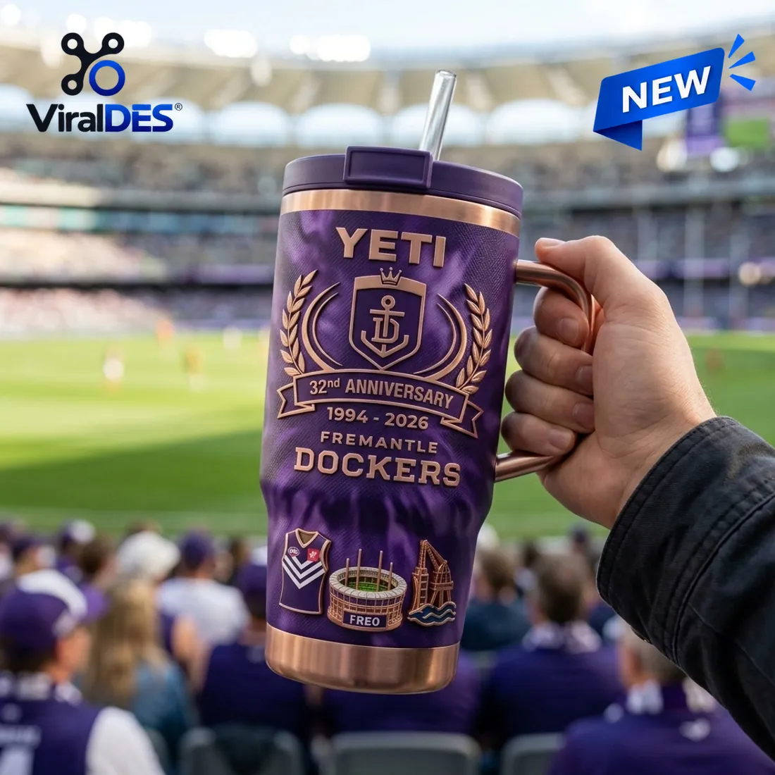 Fremantle Dockers 32nd Anniversary Stanley Tumbler Fremantle Dockers 32nd Anniversary Stanley Tumbler