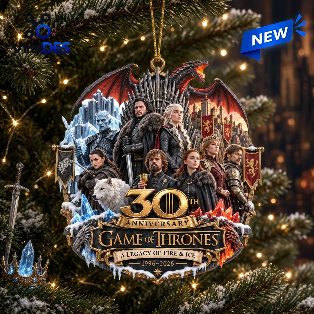 Game of Thrones 30th Anniversary Christmas Ornament Game of Thrones 30th Anniversary Christmas Ornament