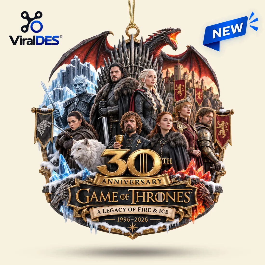 Game of Thrones 30th Anniversary Christmas Ornament Game of Thrones 30th Anniversary Christmas Ornament