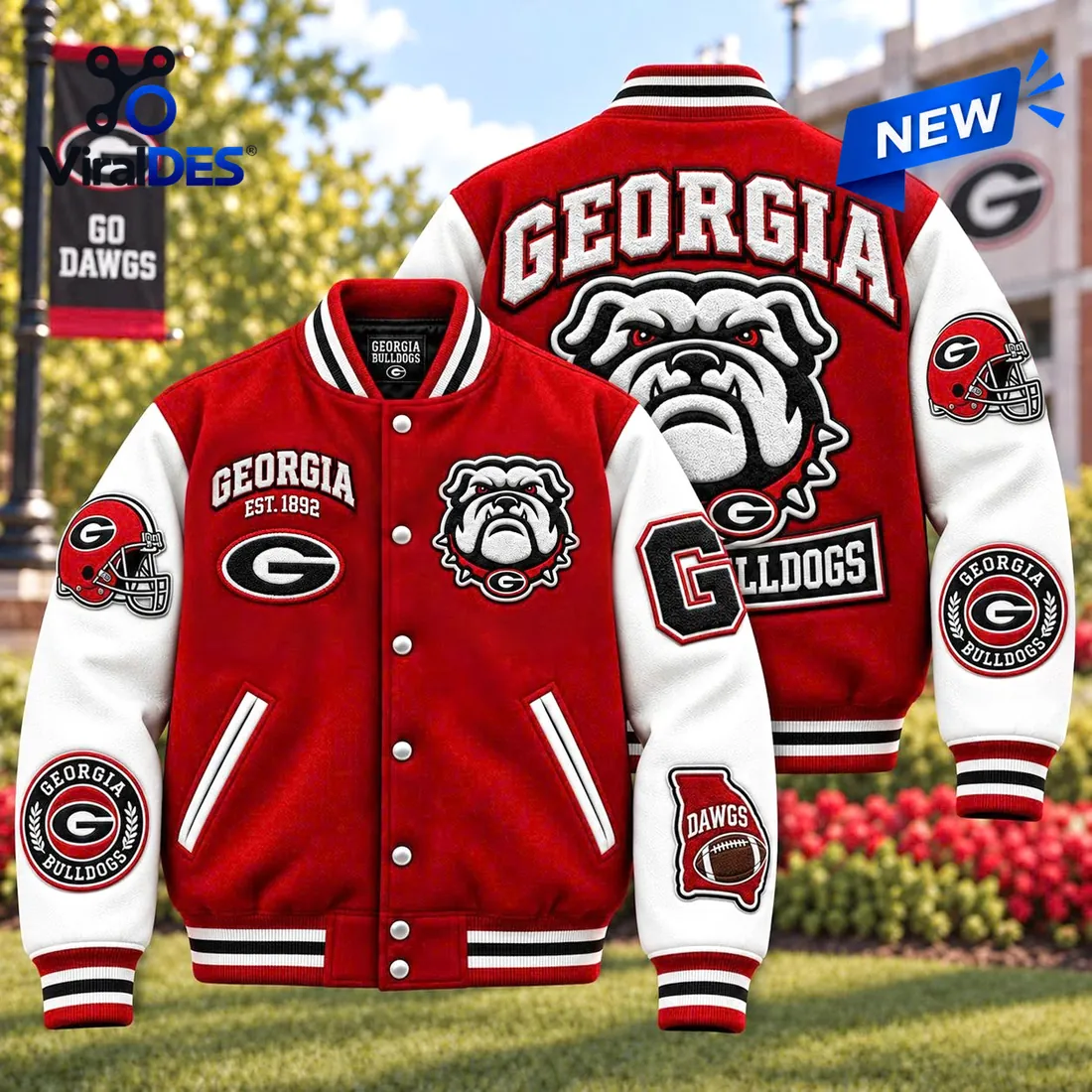 Georgia Bulldogs Mascot Baseball Jacket Georgia Bulldogs Mascot Baseball Jacket