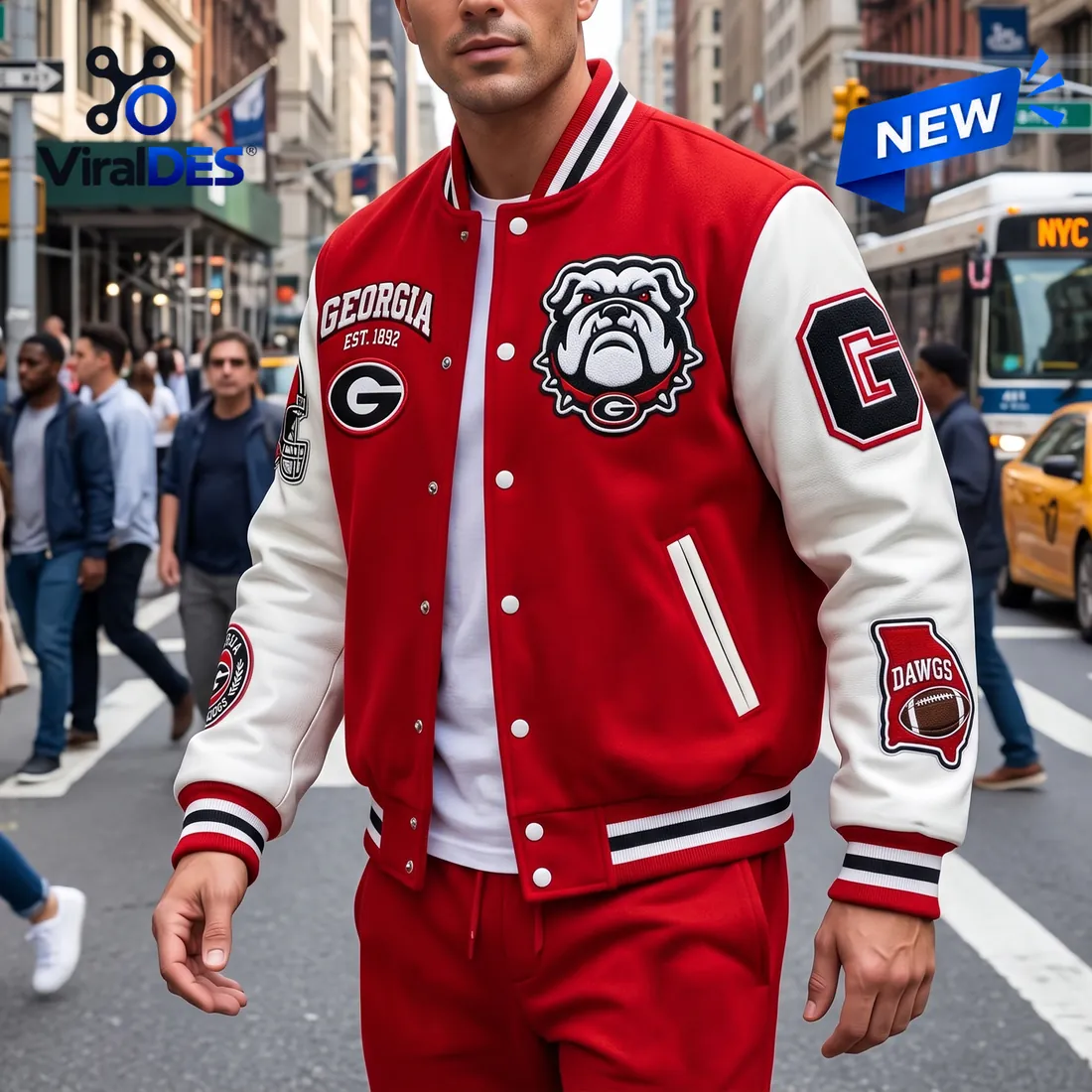 Georgia Bulldogs Mascot Baseball Jacket Georgia Bulldogs Mascot Baseball Jacket