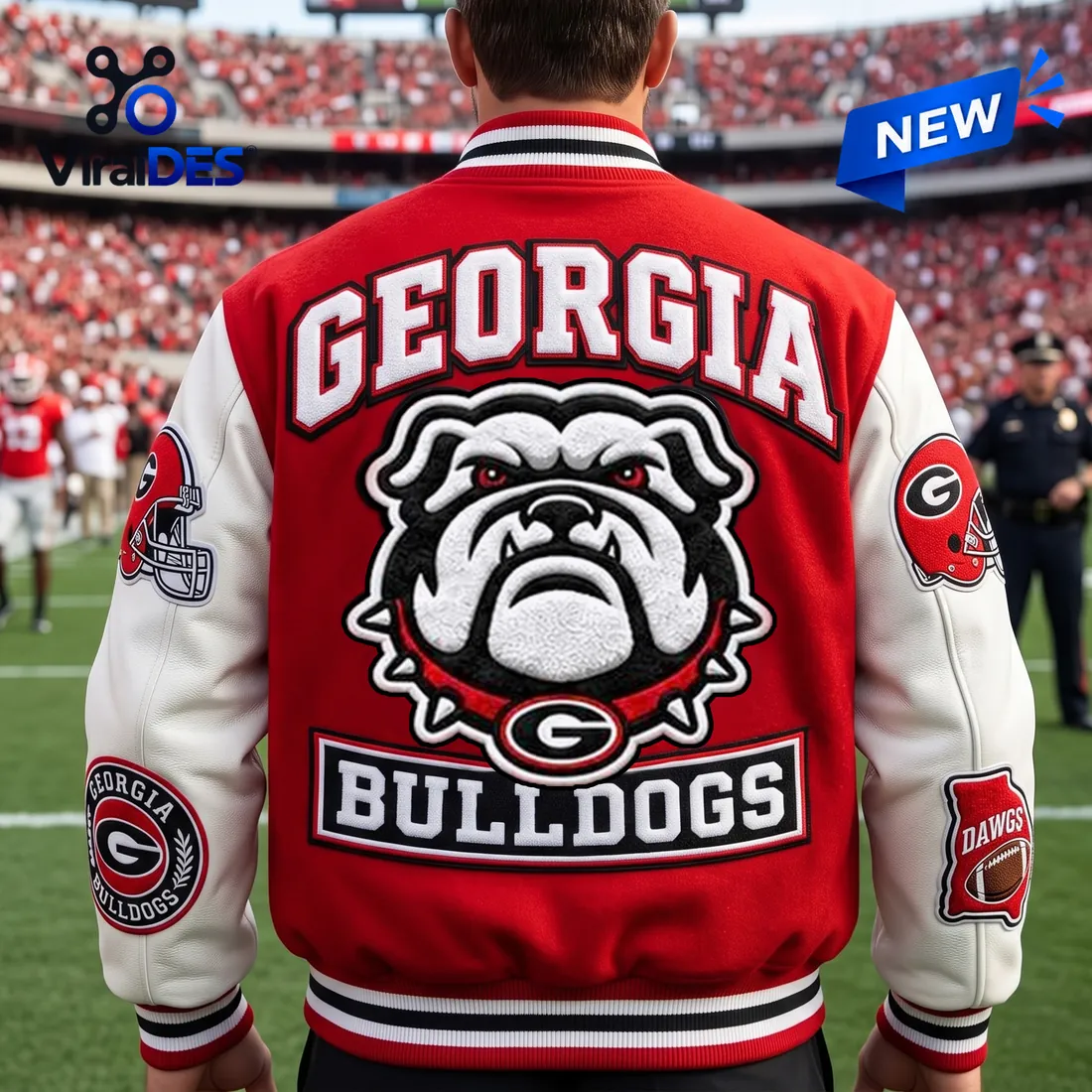 Georgia Bulldogs Mascot Baseball Jacket Georgia Bulldogs Mascot Baseball Jacket
