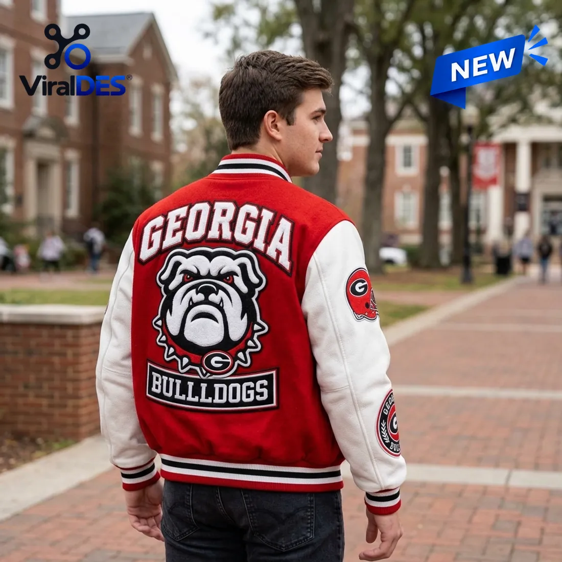 Georgia Bulldogs Mascot Baseball Jacket Georgia Bulldogs Mascot Baseball Jacket