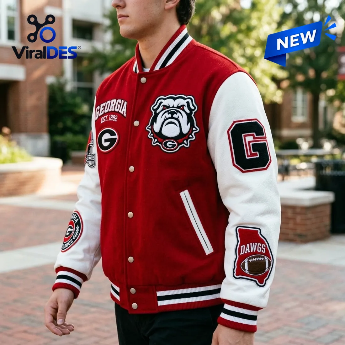 Georgia Bulldogs Mascot Baseball Jacket Georgia Bulldogs Mascot Baseball Jacket