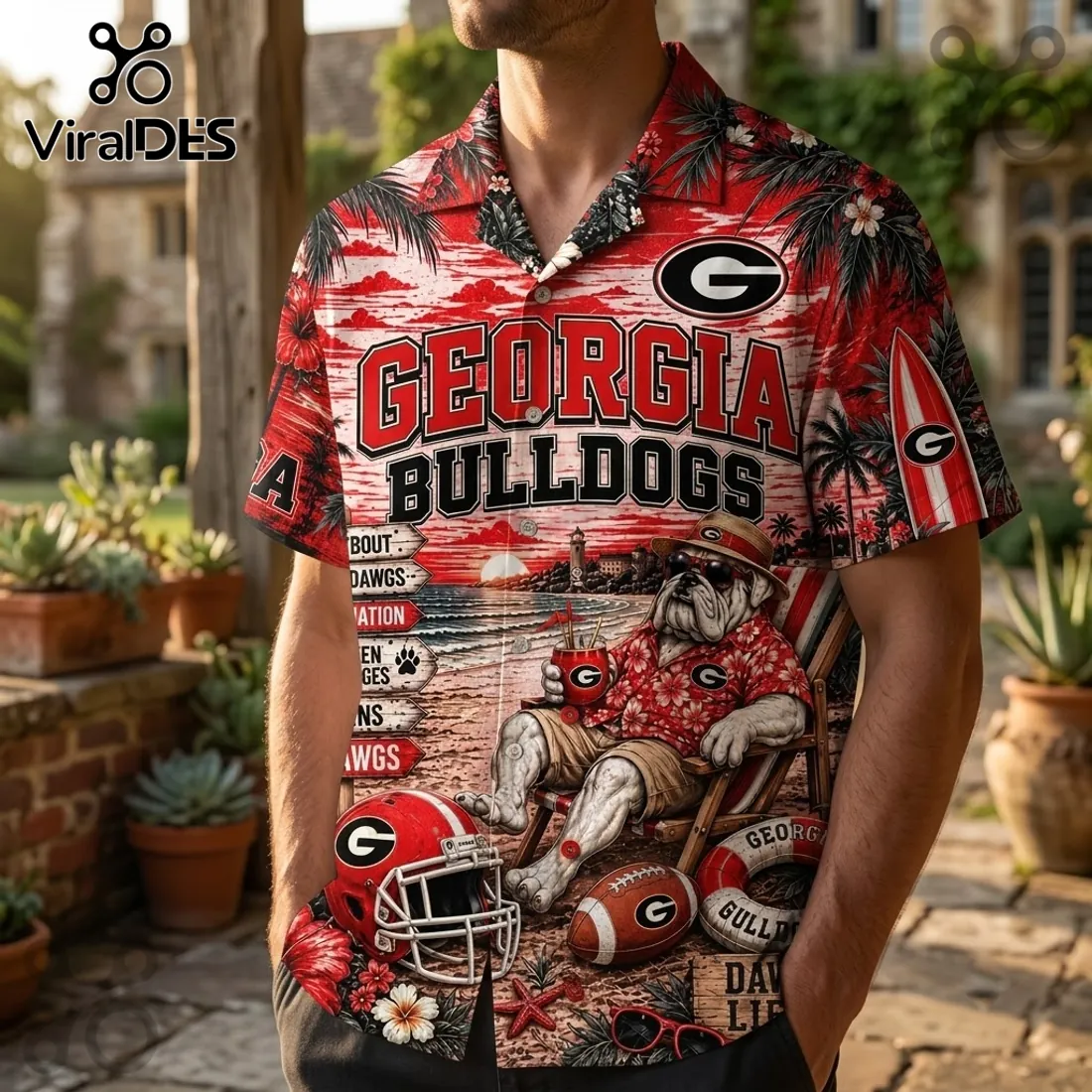 Georgia Bulldogs NFL Floral Hawaiian Shirt Georgia Bulldogs NFL Floral Hawaiian Shirt