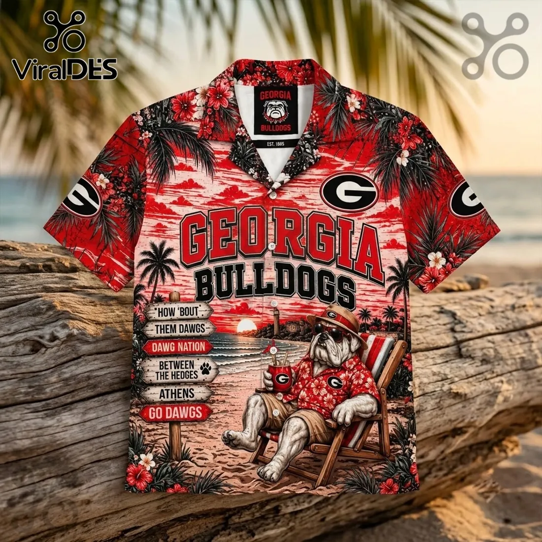 Georgia Bulldogs NFL Floral Hawaiian Shirt Georgia Bulldogs NFL Floral Hawaiian Shirt
