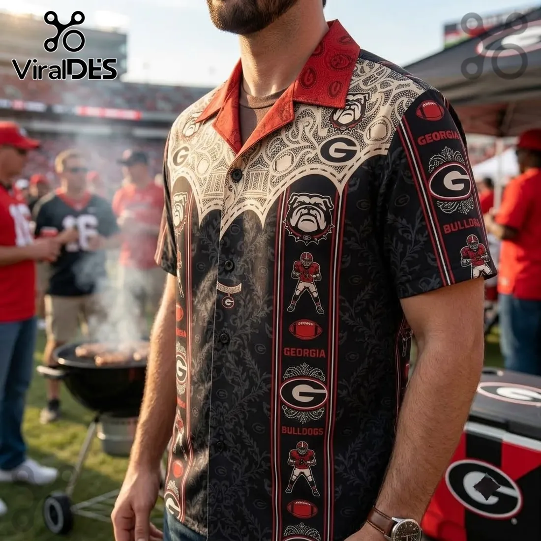 Georgia Bulldogs Premium Mascot Hawaiian Shirt Georgia Bulldogs Premium Mascot Hawaiian Shirt