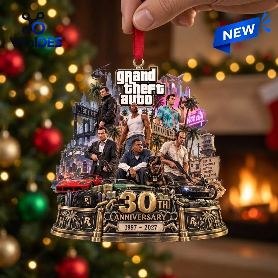 Grand Theft Auto 30th Anniversary Christmas Ornament Grand Theft Auto 30th Anniversary Christmas Ornament