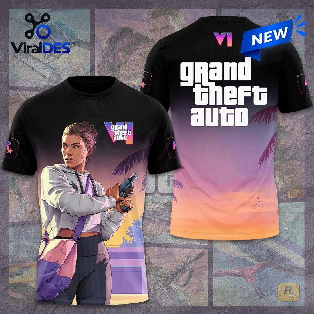 Grand Theft Auto VI Gradient T-Shirt Grand Theft Auto VI Gradient T-Shirt