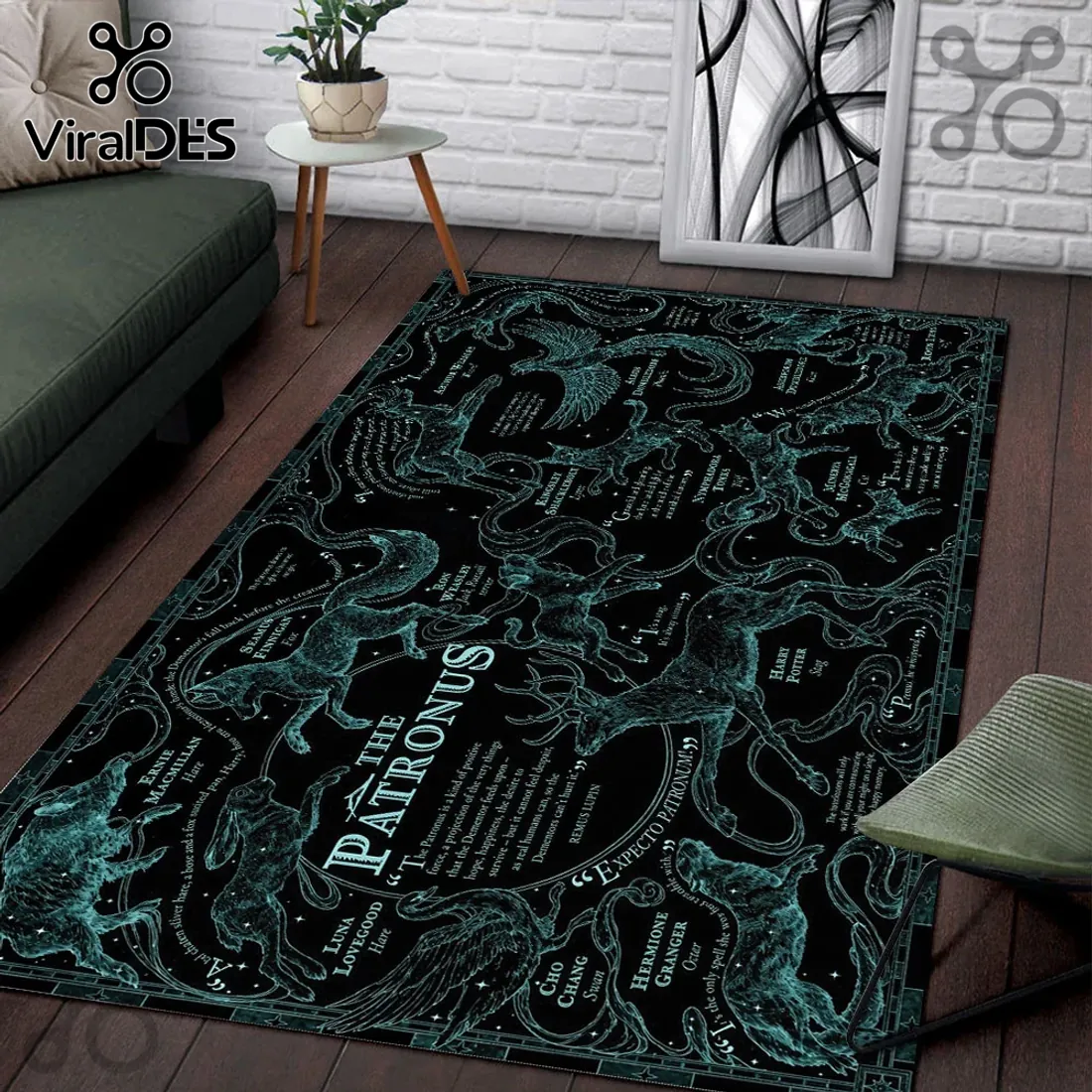 Harry Potter Patronus Charm Rectangular Area Rug Harry Potter Patronus Charm Rectangular Area Rug