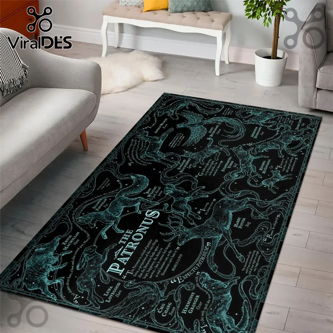 Harry Potter Patronus Charm Rectangular Area Rug Harry Potter Patronus Charm Rectangular Area Rug