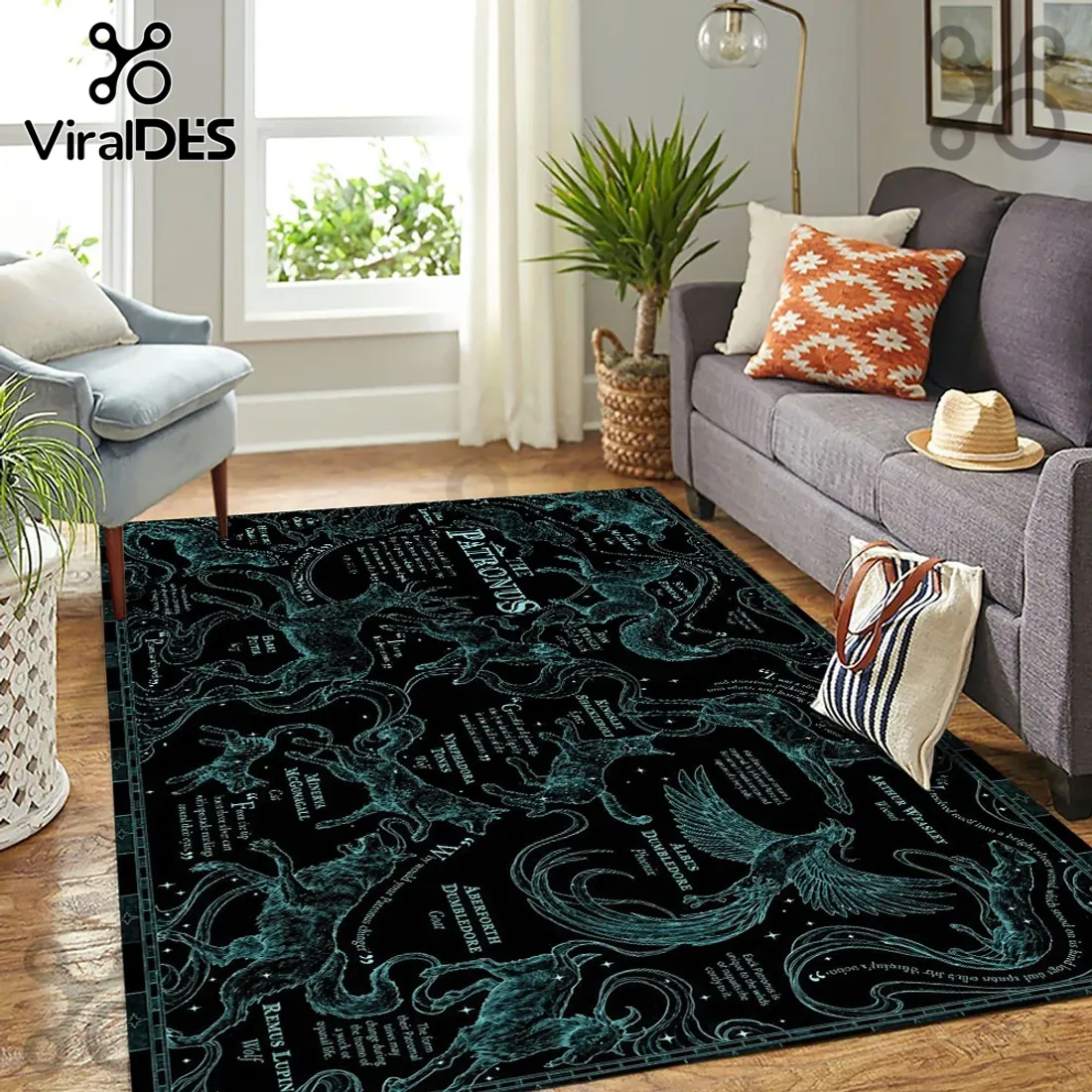 Harry Potter Patronus Charm Rectangular Area Rug Harry Potter Patronus Charm Rectangular Area Rug