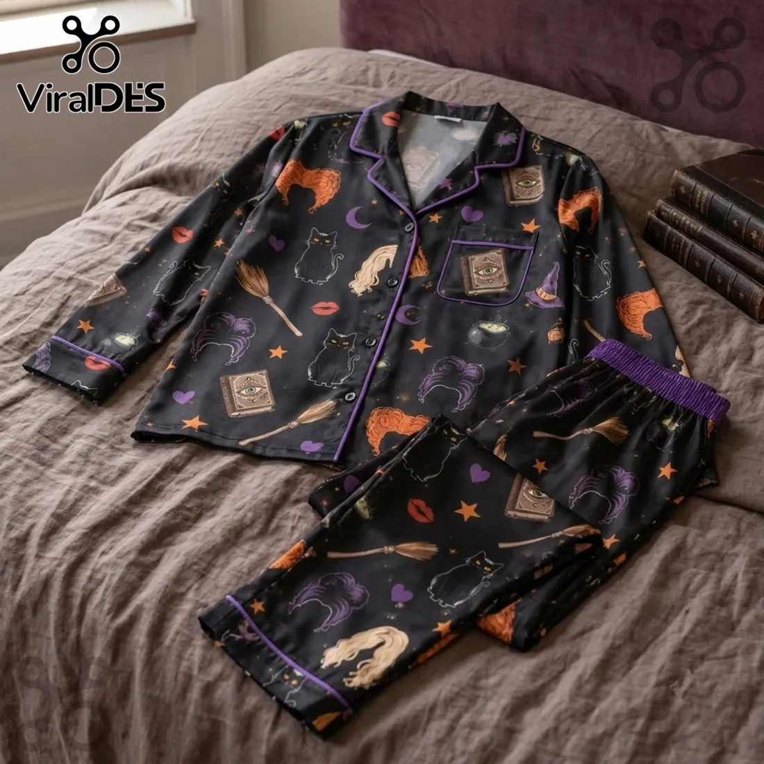 Hocus Pocus Sanderson Sisters Black Pajama Set Hocus Pocus Sanderson Sisters Black Pajama Set