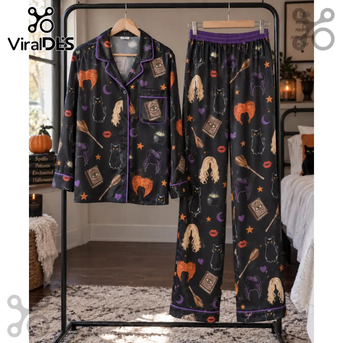 Hocus Pocus Sanderson Sisters Black Pajama Set Hocus Pocus Sanderson Sisters Black Pajama Set