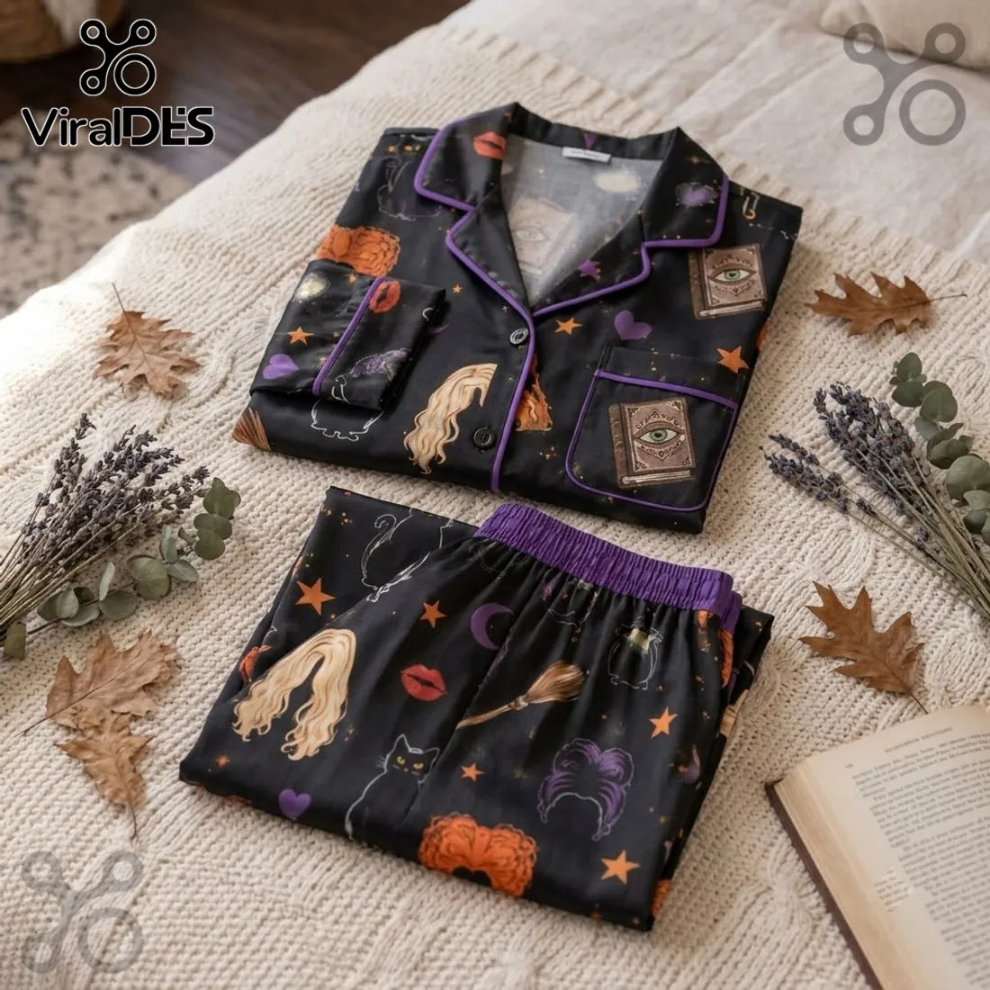 Hocus Pocus Sanderson Sisters Black Pajama Set Hocus Pocus Sanderson Sisters Black Pajama Set