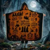 Witchcraft Black Cat Illustrated Hooded Blanket