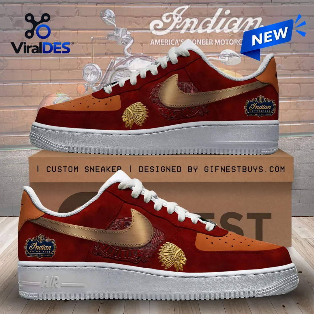 Indian Motorcycle 125th Anniversary Air Force 1 Sneakers Indian Motorcycle 125th Anniversary Air Force 1 Sneakers