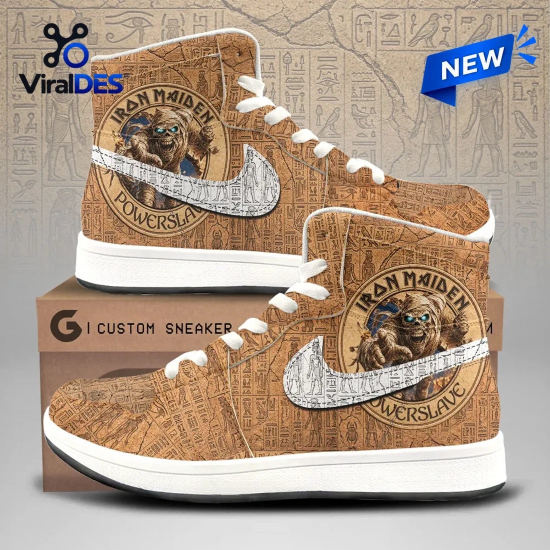 Iron Maiden Powerslave Egyptian High Top Sneaker Iron Maiden Powerslave Egyptian High Top Sneaker