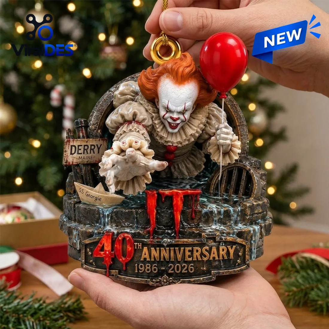 IT 40th Anniversary Pennywise Christmas Ornament IT 40th Anniversary Pennywise Christmas Ornament