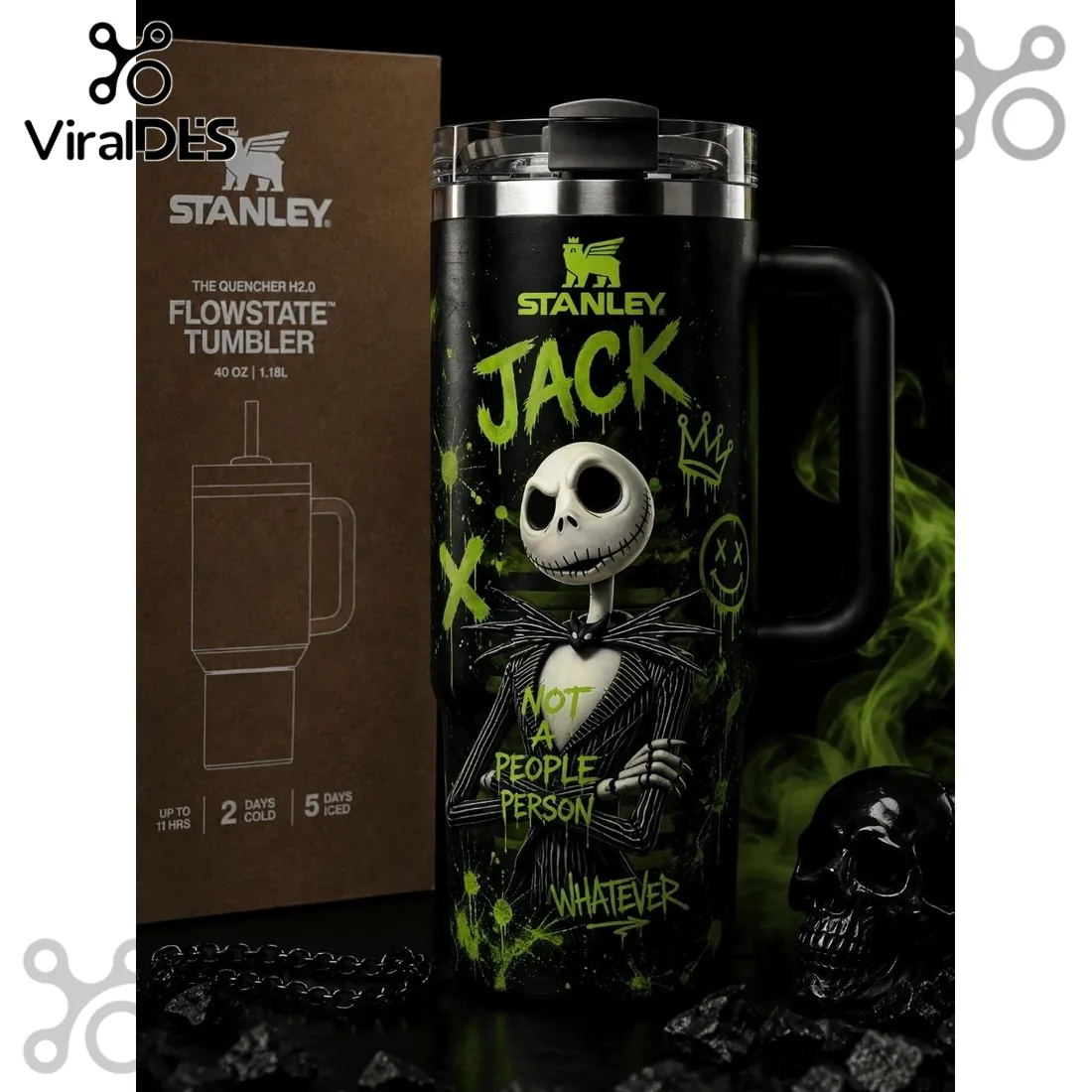 Jack Skellington Not A People Person Black 40oz Tumbler Jack Skellington Not A People Person Black 40oz Tumbler